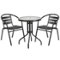 Alamont Home - Lila Outdoor Round Contemporary Metal 3 Piece Patio Set - Clear/Black-Front_Standard
