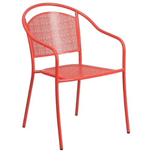 Photos - Garden Furniture Flash Furniture  Oia Patio Chair - Coral CO-3-RED-GG 