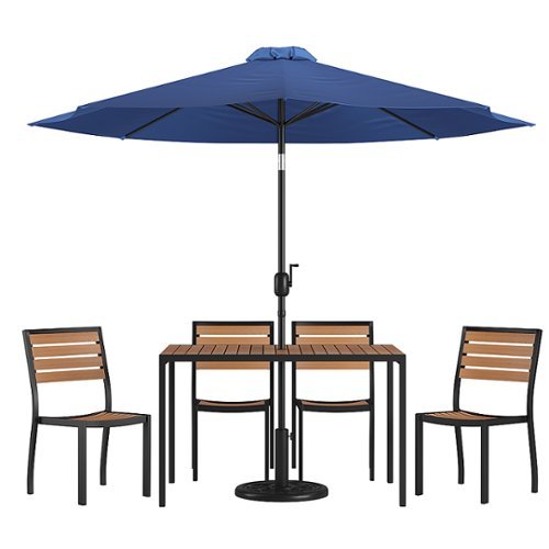 

Flash Furniture - Lark Outdoor Rectangle Modern 7 Piece Patio Set - Navy
