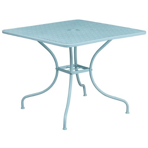 Photos - Garden Furniture Flash Furniture  Oia Square Contemporary Patio Table - Sky Blue CO-6-SKY 
