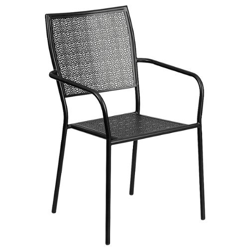Photos - Garden Furniture Flash Furniture  Oia Patio Chair - Black CO-2-BK-GG 