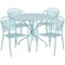 Alamont Home - Oia Outdoor Round Contemporary Metal 5 Piece Patio Set - Sky Blue-Front_Standard