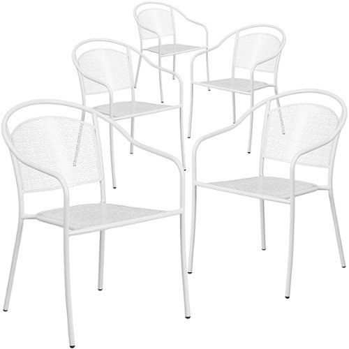 Photos - Garden Furniture Flash Furniture  Oia Patio Chair  - White 5-CO-3-WH-GG (set of 5)