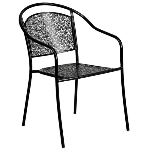 Photos - Garden Furniture Flash Furniture  Oia Patio Chair - Black CO-3-BK-GG 