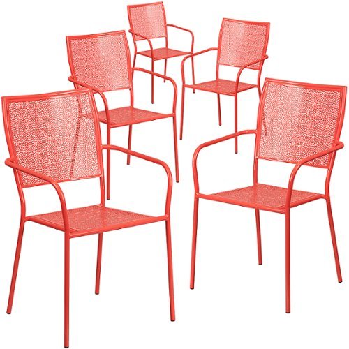Photos - Garden Furniture Patio Alamont Home - Oia  Chair  - Coral 5-CO-2-RED-GG (set of 5)