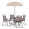 Alamont Home - Nantucket Outdoor Round Contemporary Metal 6 Piece Patio Set - Brown-Front_Standard