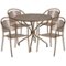 Alamont Home - Oia Outdoor Round Contemporary Metal 5 Piece Patio Set - Gold-Front_Standard