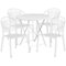 Alamont Home - Oia Outdoor Round Contemporary Metal 5 Piece Patio Set - White-Front_Standard