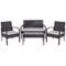 Alamont Home - Bandera Outdoor Rectangle Contemporary Metal 4 Piece Patio Set - Black-Front_Standard