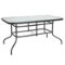 Alamont Home - Tory Contemporary Patio Table - Clear Top/Black Frame-Front_Standard