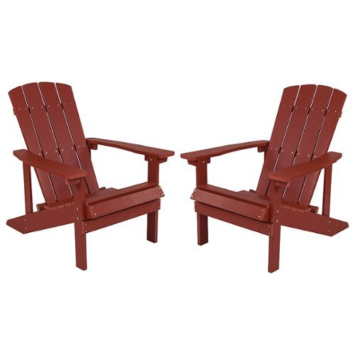Photos - Garden Furniture Flash Furniture  Charlestown Adirondack Chair  - Red 2-JJ-C1450 (set of 2)