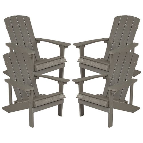 Photos - Garden Furniture Flash Furniture  Charlestown Adirondack Chair  - Gray 4-JJ-C145 (set of 4)