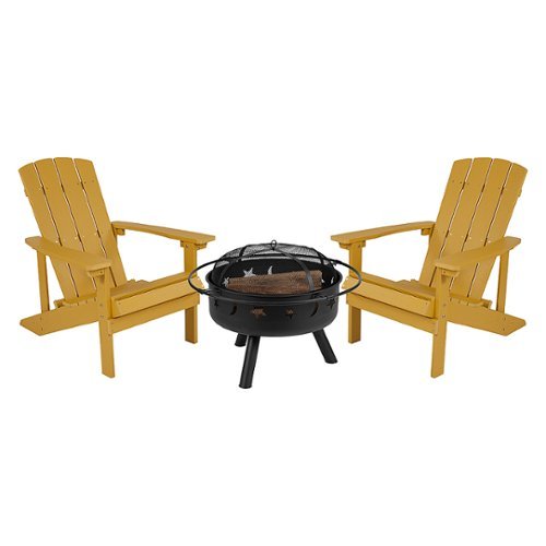 Alamont Home - Charlestown Adirondack Chairs and Fire Pit - Yellow