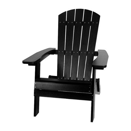 Photos - Garden Furniture Flash Furniture  Charlestown Adirondack Chair - Black JJ-C14505-BLK-GG 