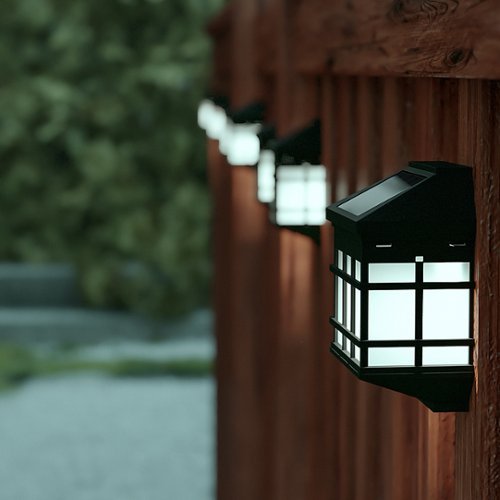 Alamont Home Holder Decorative Wall Mount Solar Powered Lighting for Decks and Fencing - Black GLOBAL SHIPPING