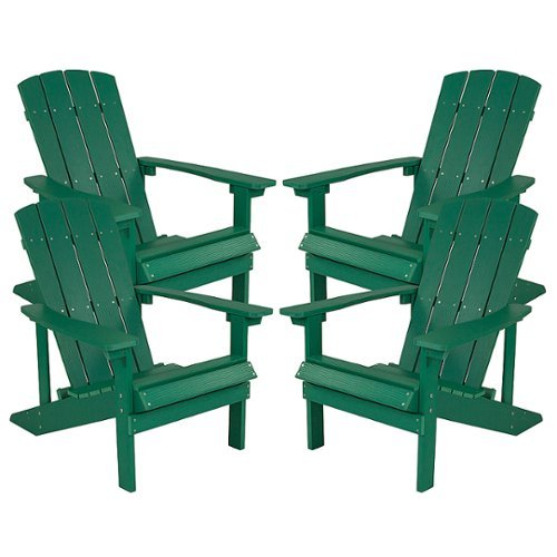 Photos - Garden Furniture Flash Furniture  Charlestown Adirondack Chair  - Green 4-JJ-C14 (set of 4)