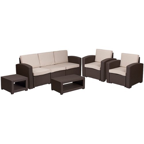 

Flash Furniture - Seneca Outdoor Contemporary Resin 5 Piece Patio Set - Chocolate Brown
