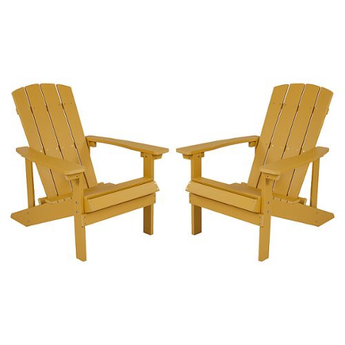 Photos - Garden Furniture Flash Furniture  Charlestown Adirondack Chair  - Yellow 2-JJ-C1 (set of 2)