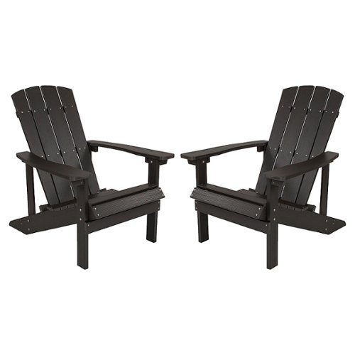 Photos - Garden Furniture Flash Furniture  Charlestown Adirondack Chair  - Slate Gray 2-J (set of 2)