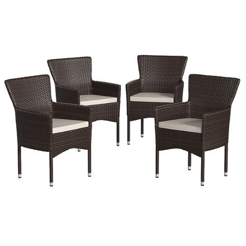 

Flash Furniture - Maxim Patio Chair (set of 4) - Espresso/Cream