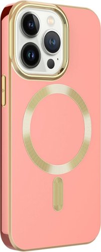 AMPD Gold Bumper Soft Case with MagSafe for Apple iPhone 13 Pro - Light Pink WORLDWIDE DELIVERY