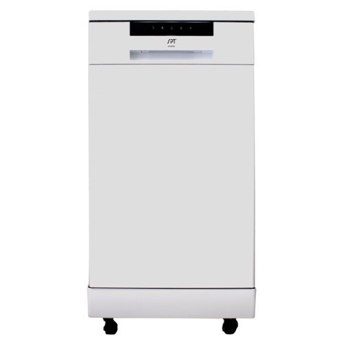 SPT - 18 in. Electronic Portable 120-volt Dishwasher with 6-Cycles with 8 Place Setting Capacity - White-Front_Standard 