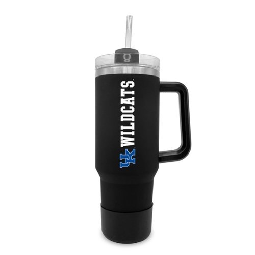 The Fanatic Group - Kentucky Wildcats 40oz. Stainless Tumbler with Handle & Removable Straw - Black-Front_Standard 