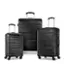 Front. Samsonite - Evolve Se 28" Expandable Spinner Suitcase Set 3 Piece - Bass Black.
