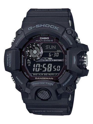 Casio - Men's G-Shock Rangeman Triple-Sensor Atomic Solar 54mm Watch - Black