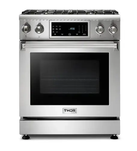 Front. Thor Kitchen - 4.55 cu. Ft.  Freestanding LP Gas Range with Self Cleaning - Stainless Steel.