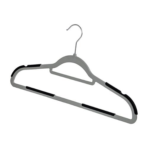 Image of Honey-Can-Do - Rubber Grip No-Slip Plastic Hangers 50pk - Gray