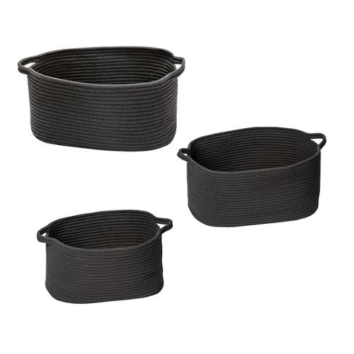 

Honey-Can-Do - 3pc Cotton Coil Baskets - Black