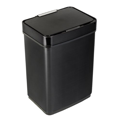 Honey-Can-Do - 50 Liter Stainless Steel Sensor Trash Can - Black