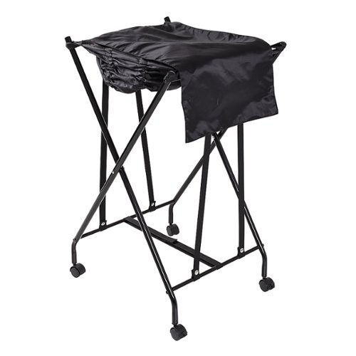 

Honey-Can-Do - Single Bounce Back Hamper - No Bend Laundry Basket on Wheels with Lid - Black