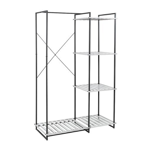Image of Honey-Can-Do - Freestanding Open Metal Closet Wardrobe - Grey