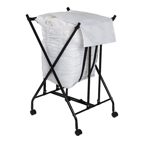 

Honey-Can-Do - Single Bounce Back Hamper - No Bend Laundry Basket with Wheels and Lid - Black