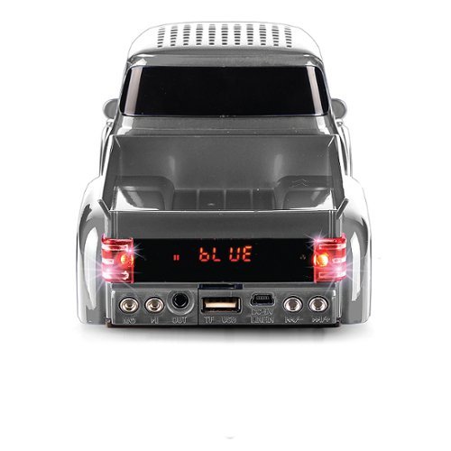QFX Retro Truck Portable Bluetooth Speaker with Bass Radiator and LED Lights - Silver SHOP ONLINE
