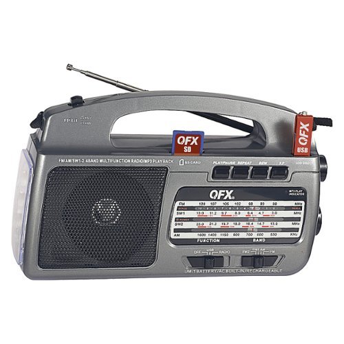 

QFX - Rechargeable Flashlight/Radio - Gray