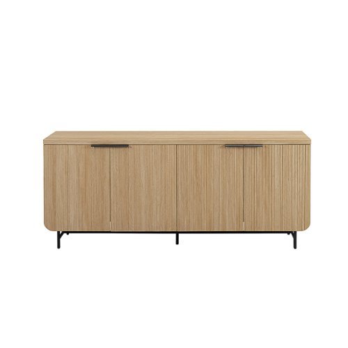 Walker Edison - Scandi 4-Door Minimalist Reeded Sideboard - Coastal Oak