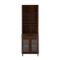 Walker Edison - Contemporary Glass-Door Bar Cabinet - Dark Walnut-Front_Standard