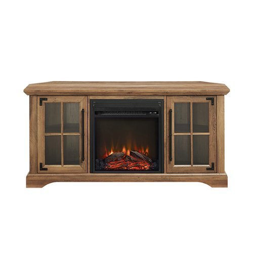 

Walker Edison - Farmhouse Corner Fireplace TV Stand for TVs up to 55” - Rustic Oak