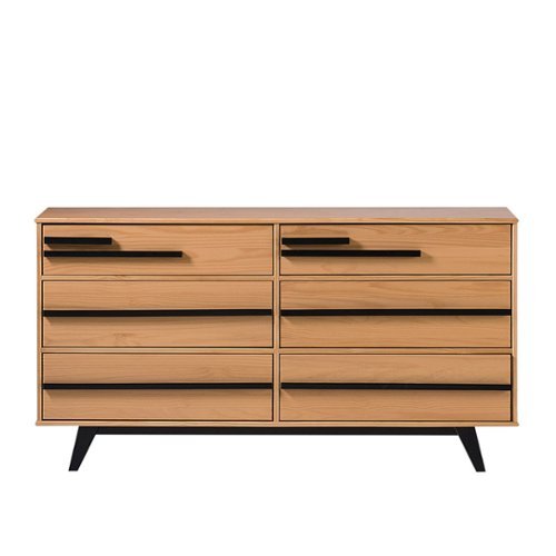 

Walker Edison - Modern Minimal Solid Wood 6-Drawer Dresser - Natural Pine
