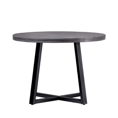 

Walker Edison - Rustic Distressed Solid Wood Round Dining Table - Gray