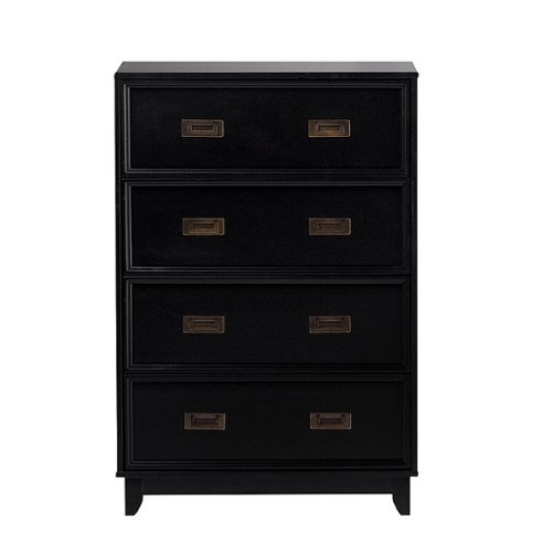 

Walker Edison - Classic Solid Wood 4-Drawer Dresser - Black
