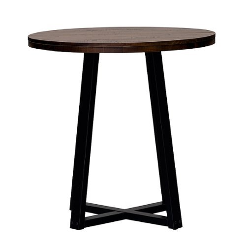 

Walker Edison - Rustic Distressed Counter-Height Solid Wood Dining Stool - Mahogany