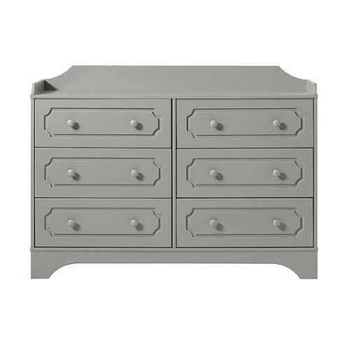 

Walker Edison - Transitional Solid Wood 6-Drawer Dresser - Grey