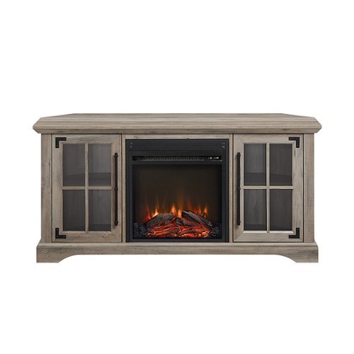 

Walker Edison - Farmhouse Corner Fireplace TV Stand for TVs up to 55” - Grey Wash
