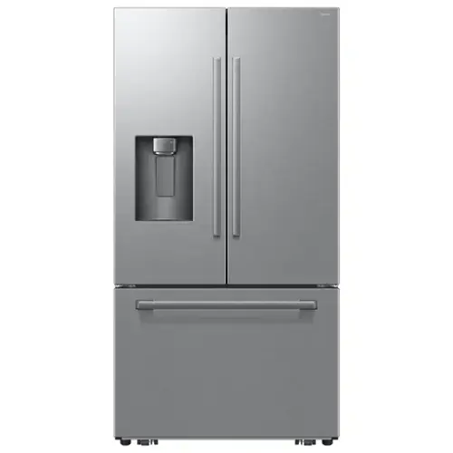 Front. Samsung - Bespoke AI 29 cu. ft. 3-Door French Door Refrigerator with Zero Clearance Fit & Dual Auto Ice Maker - Stainless Steel.