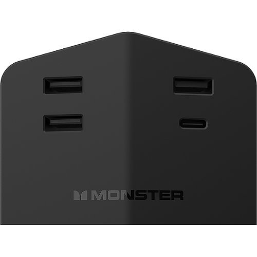 Monster Power Shield Wall Outlet Extender Black Big Apple