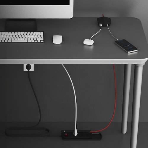 Monster - Power Center Vertex boasts 6 Outlet 2 USB-A/20W USBC 3000 Joules Surge Protector - Black-Alt_View_Standard_15 